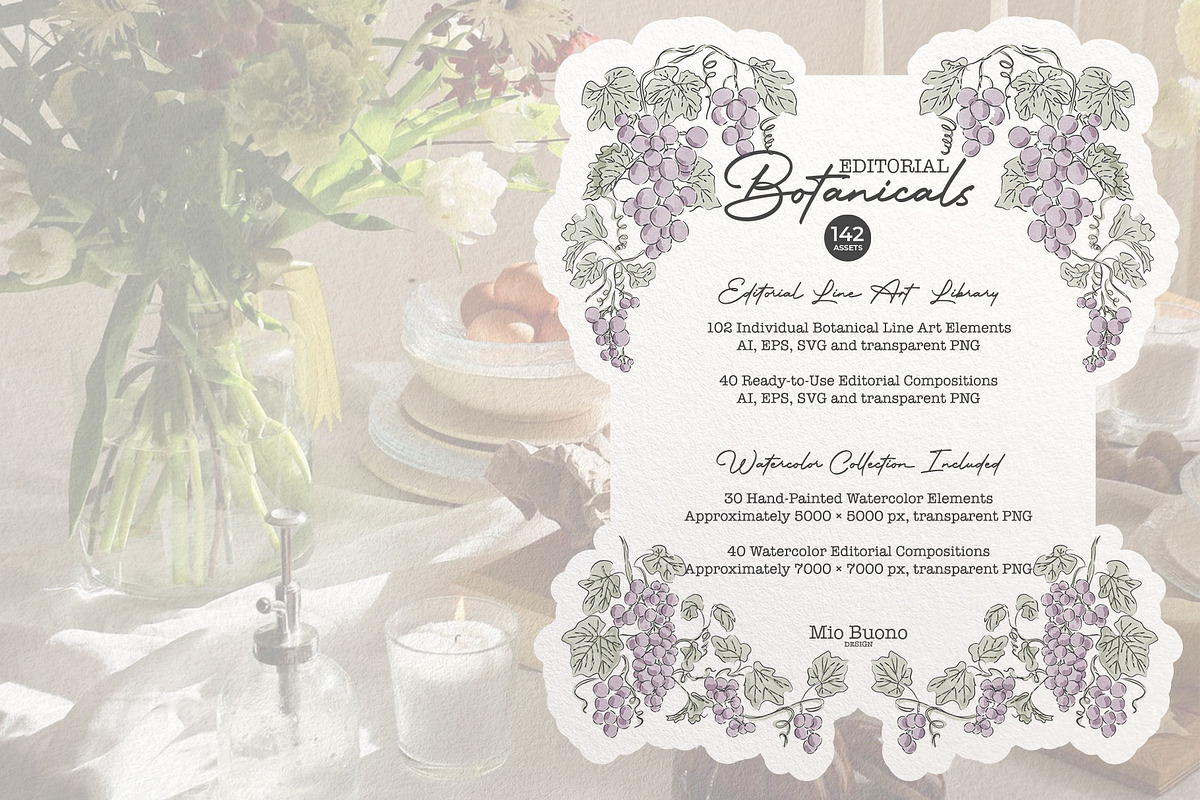 Editorial Botanical Line Art, an Object Illustration by Mio Buono (Photo 2 of 16)