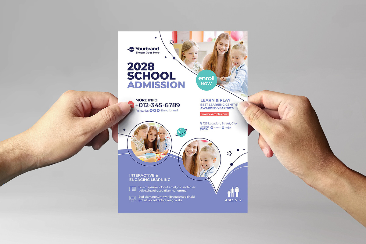 Modern School Education Flyer, a Flyer Template by BrandPacks (Photo 2 of 5)