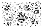 Space Planets and Sleepy Panda, a Pattern Graphic by GooseFrol (Thumbnail 3 of 9)