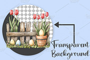 Easter Spring Fence Clipart PNG, an Illustration by Canvas Craft (Thumbnail 2 of 7)