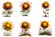 Whimsical sunflower Clipart, an Illustration by Designworld (Thumbnail 4 of 8)