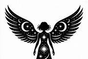 starry angel wings silhouette, an Illustration by Amazin_art (Thumbnail 8 of 21)