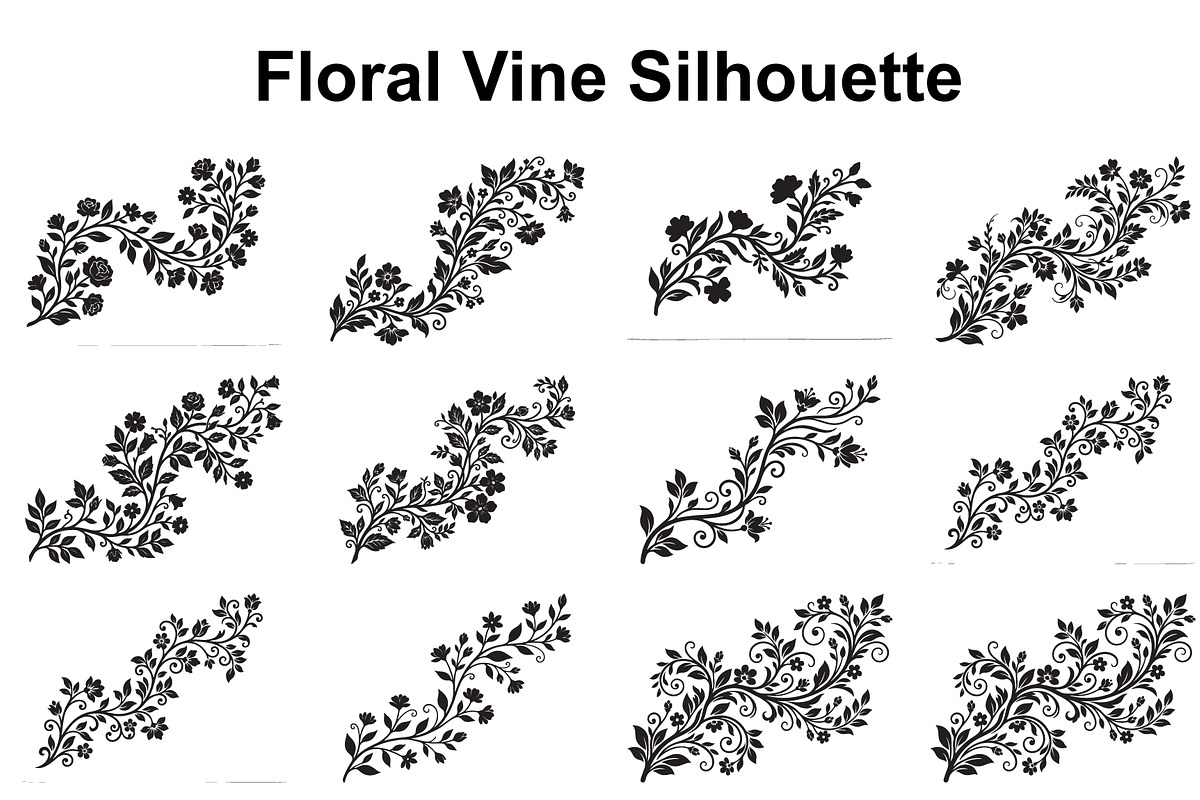 Elegant Floral Vine Silhouette, an Object Graphic by Creativeshirt (Photo 1 of 3)