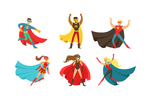 Superheroes Characters in Different, a Person Illustration by TopVectors