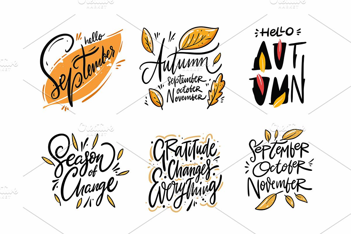 Autumn Lettering & Illustrations, a Seasonal Illustration by Oktyabr (Photo 6 of 7)