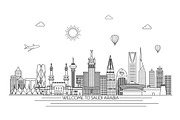 Saudi Arabia line skyline, an Illustration by LisaKolbasa (Thumbnail 2 of 4)