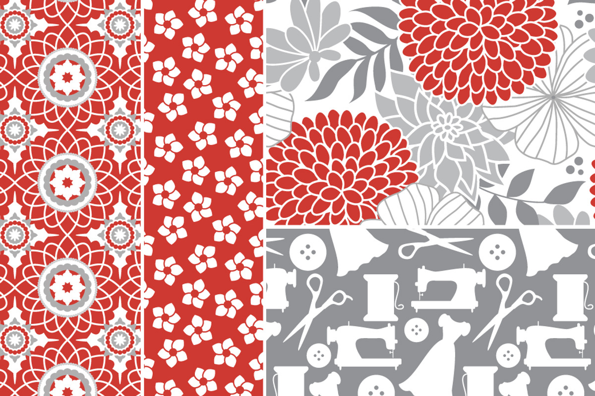 Sew Vintage Seamless Patterns preview 3
