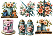 Floral Sewing Sublimation Clipart, an Illustration by Designworld (Thumbnail 3 of 5)