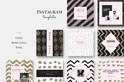 Instagram Pack - GOLD-ROSE GOLD-PINK, a Social Media Template by CreativeFolks (Thumbnail 1 of 5)