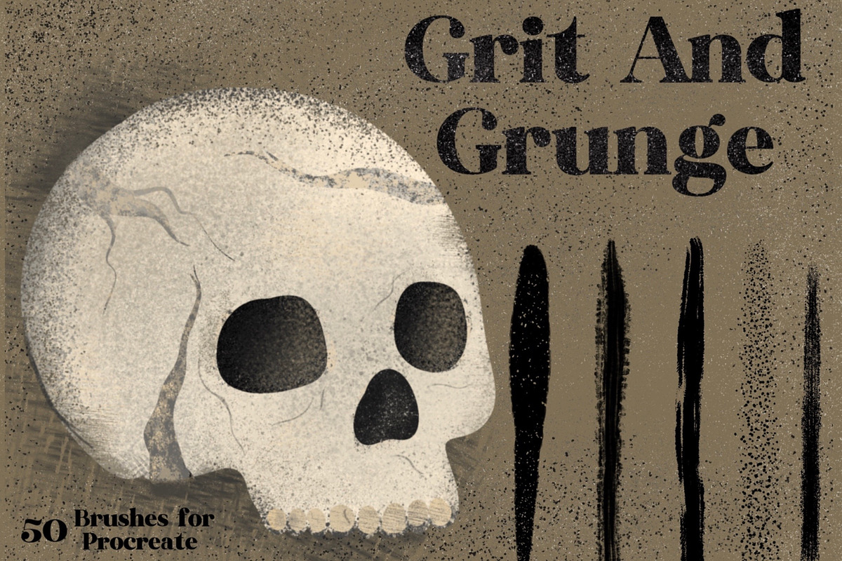 Grunge Procreate Texture Brushes, a Brush Add-On by KJP Designs (Photo 1 of 11)
