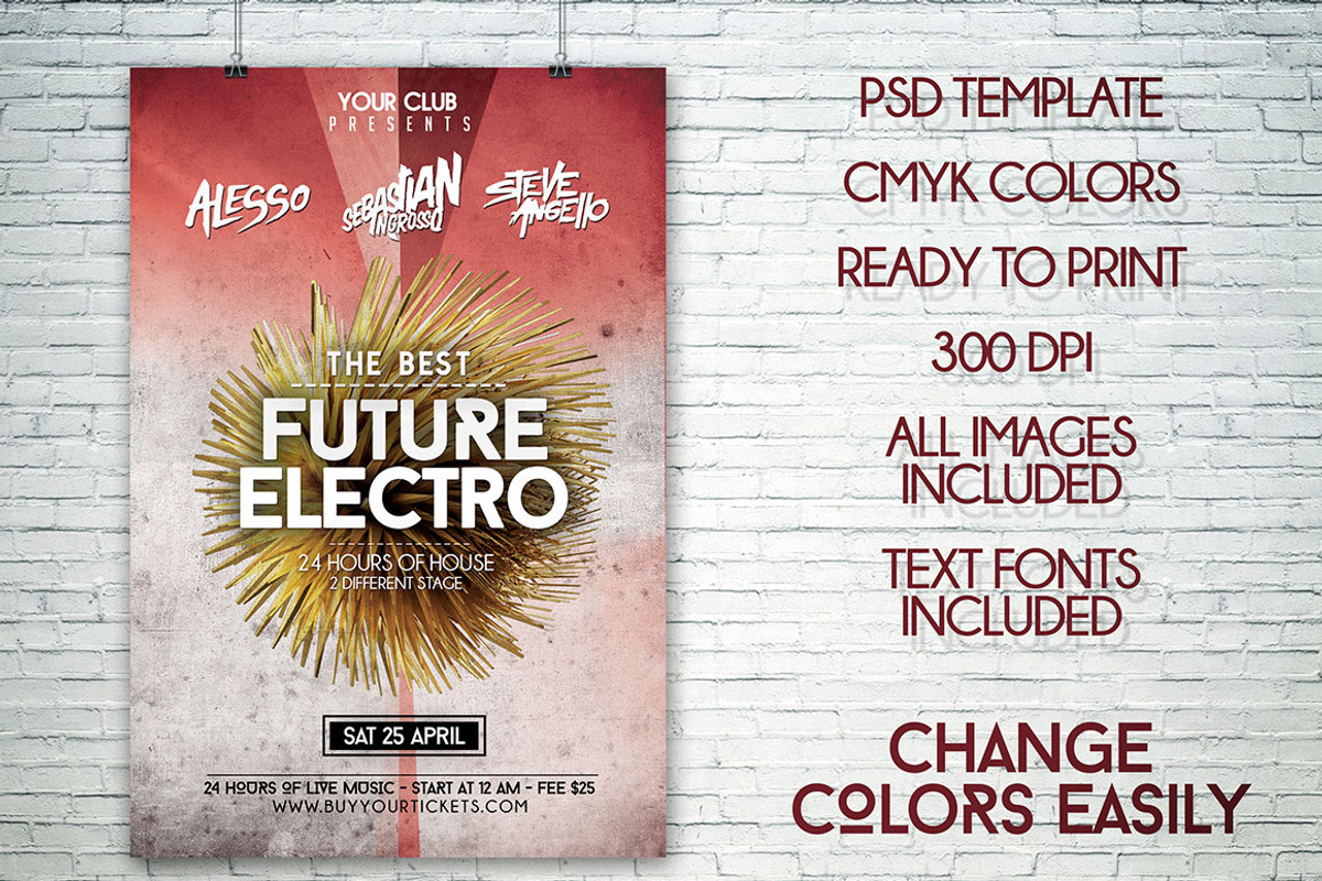 Futuristic Flyer Party Festival PSD, a Flyer Template by Graphicfy Templates (Photo 2 of 4)