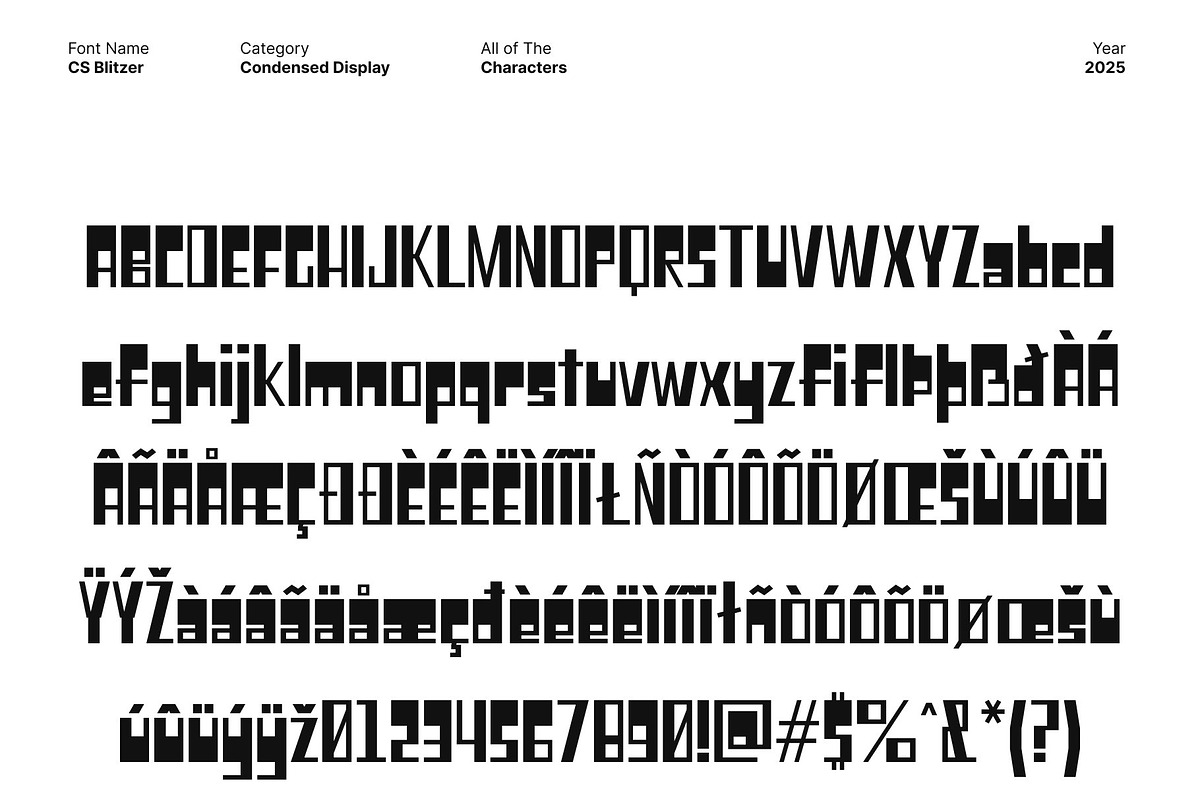 CS Blitzer – Brutalist Display Font, a Sans Serif Font by Craft Supply Co. (Photo 8 of 8)
