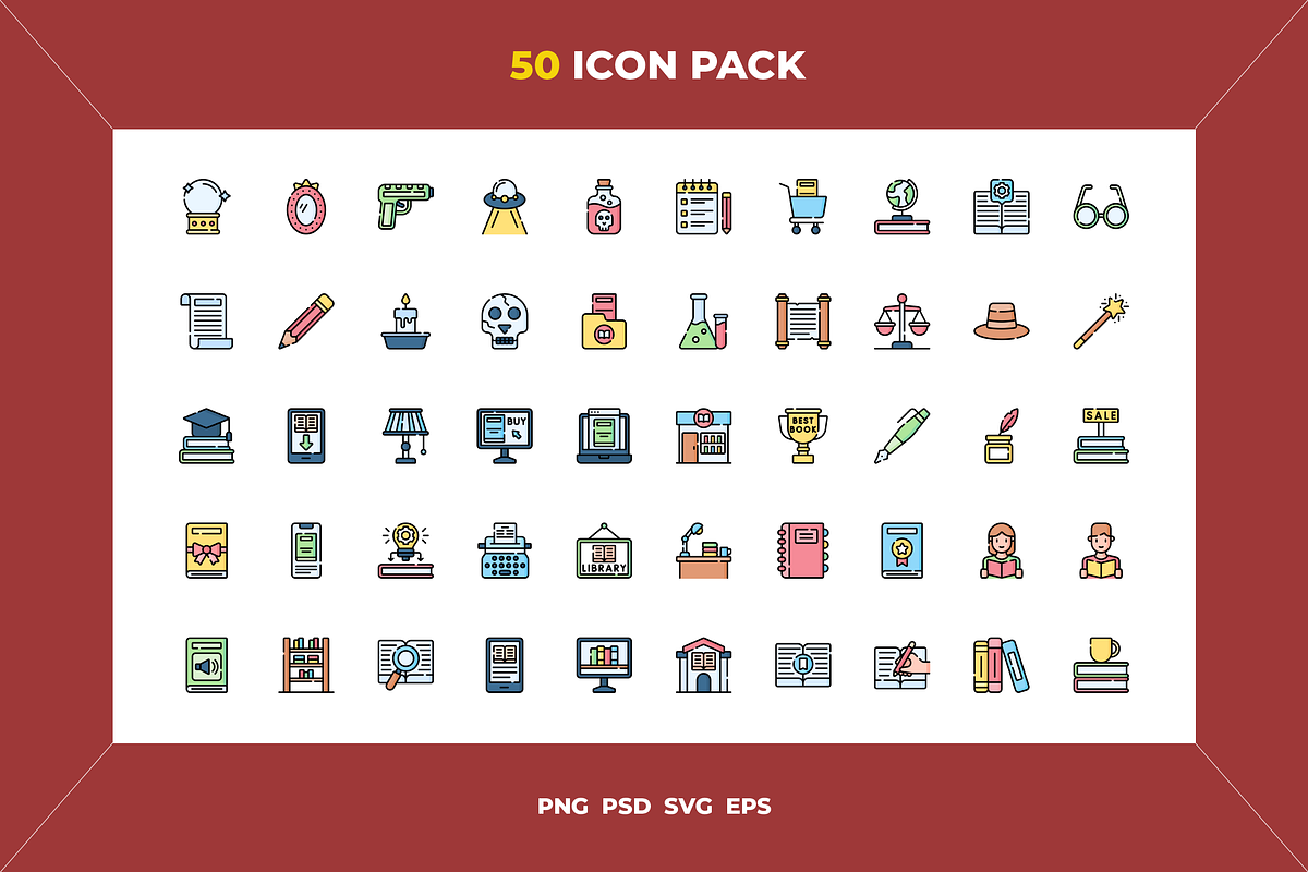 Literature icons, an Outline Icon by Wencory (Photo 1 of 2)