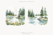 Pine Trees & Lake, a Decorative Illustration by PeDe Designs (Thumbnail 12 of 12)