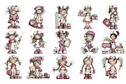 Pink Nurse PNG Clipart Bundle, a Person Illustration by Nicolle's Colorful Art (Thumbnail 2 of 4)
