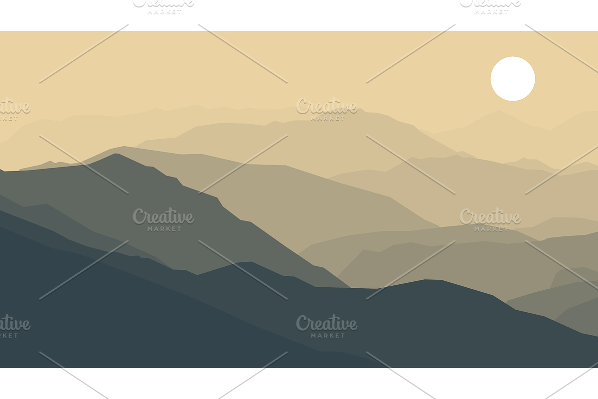 Vector Hazy Landscapes Bundle, an Illustration by BenDesigner (Photo 4 of 9)