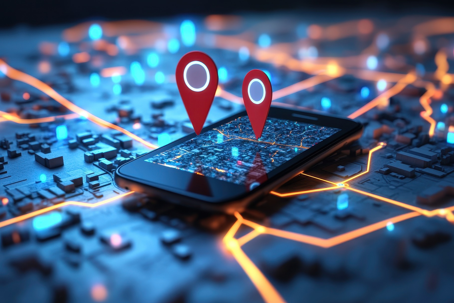Geofencing solutions, digital maps, a Photo by Pavel_design