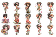 Quirky Girl With Flowers Clipart Bun, an Illustration by DreamPrint404 (Thumbnail 4 of 7)