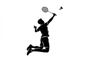 60 Badminton Player Smash Silhouette, a Person Illustration by Amazin_art (Thumbnail 33 of 42)