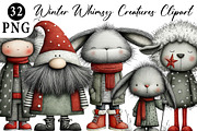 Winter Whimsy Creatures Clipart Bund, an Illustration by Daily.Designs (Thumbnail 1 of 5)