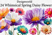 Whimsical Spring Daisy Flower Clipar, an Illustration by Designworld (Thumbnail 1 of 4)