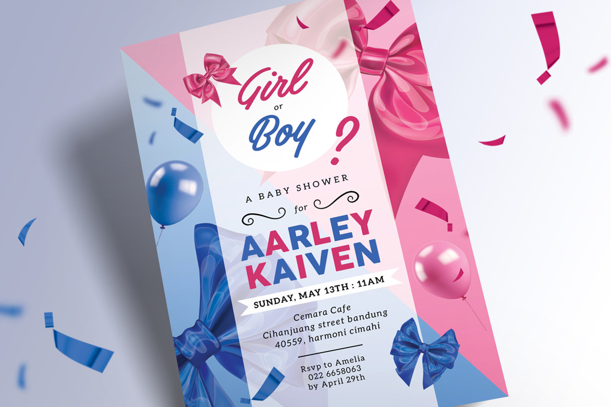 Gender Reveal Party Invitation, an Invitation Template by Aarley Kaiven (Photo 3 of 3)