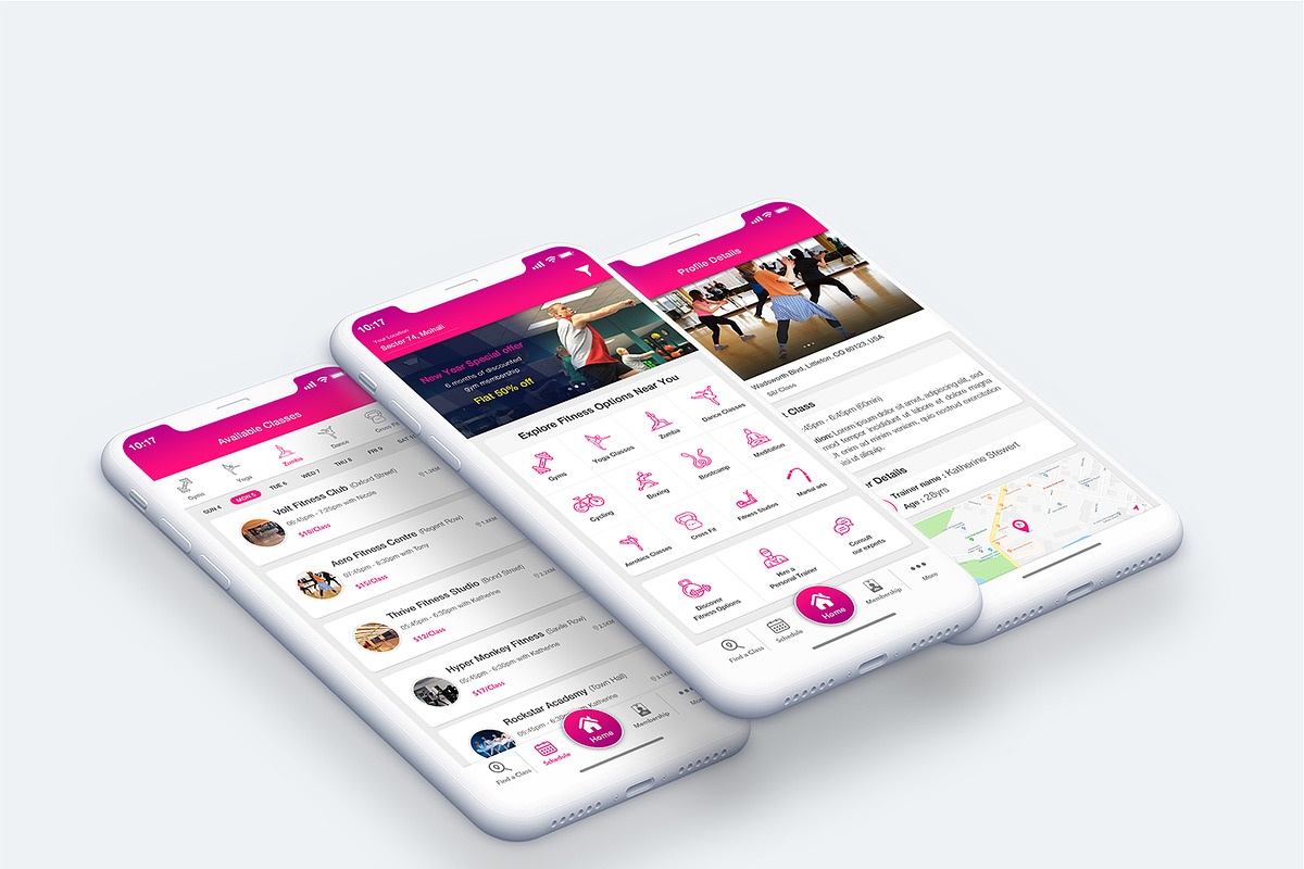 Fitness Class or Gym Mobile App, an UI Kit Template by App Innovation (Photo 5 of 8)