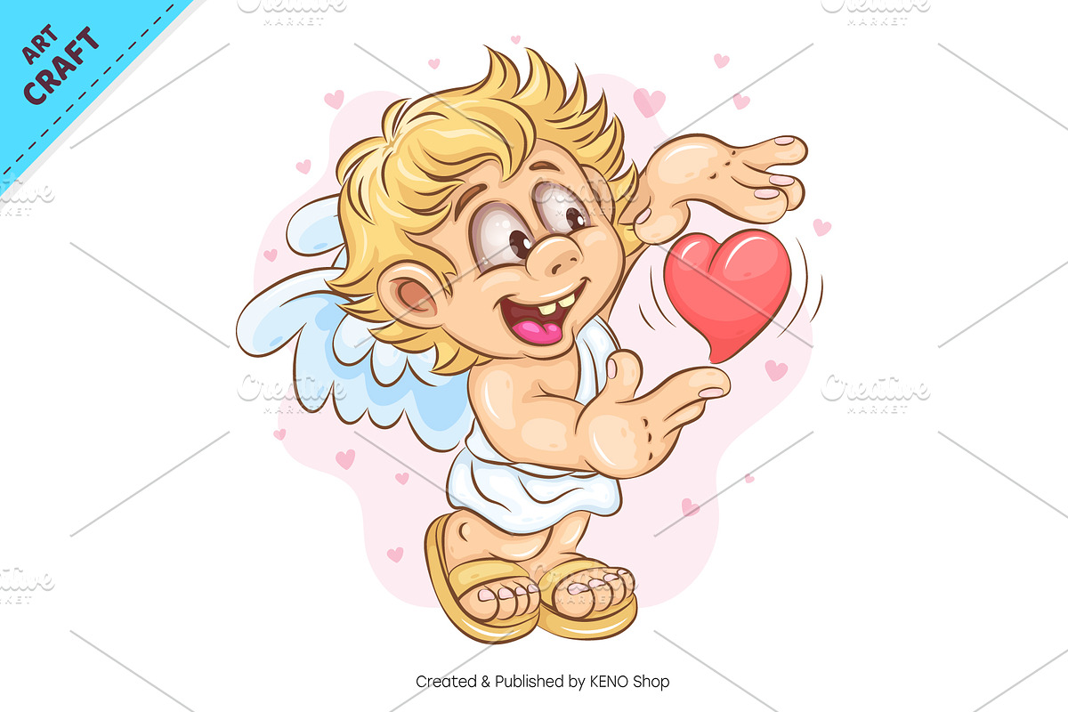 Bundle Cartoon Cupid 03. Tshirt, a Person Illustration by KENO Mascots (Photo 11 of 13)