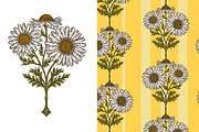 wild daisy botanical stripe, a Pattern Graphic by NayaChu (Thumbnail 8 of 10)