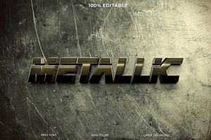 Metallic  3d text effect style, a Layer Style Add-On by Imamul001