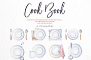 Watercolor Cook Book Clipart Set, a Food Illustration by ArtCreationsDesign (Thumbnail 2 of 7)