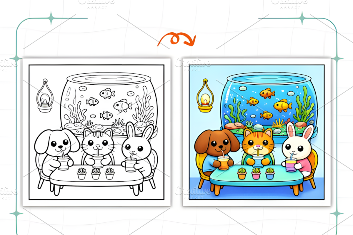 Cozy Quiet Friendship Coloring Pages, an Animal Illustration by Coco Bloom (Photo 5 of 9)