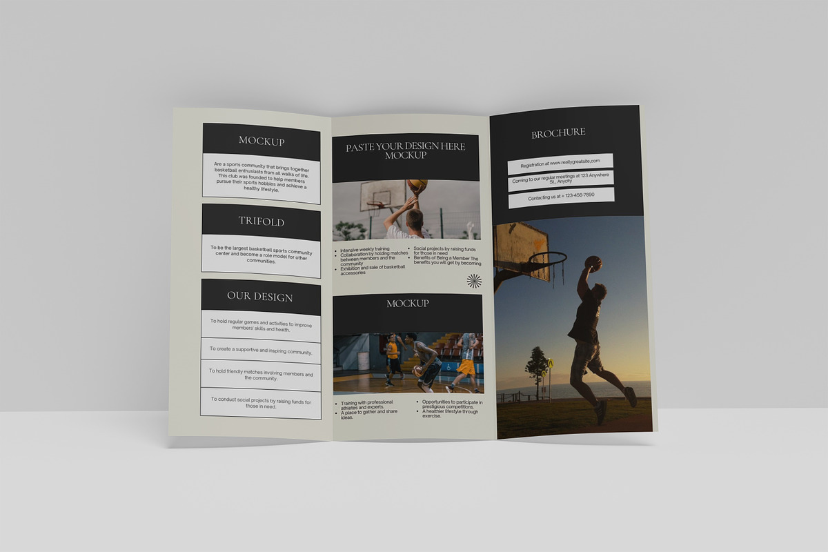 TRIFOLD BROCHURE MOCKUP, a Brochure Template by kebunmockup (Photo 4 of 5)