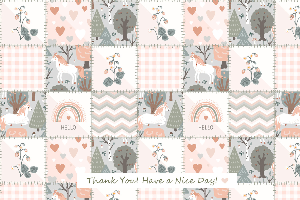 Unicorn Quilt Seamless Pattern, a Pattern Graphic by Toltemara (Photo 3 of 3)