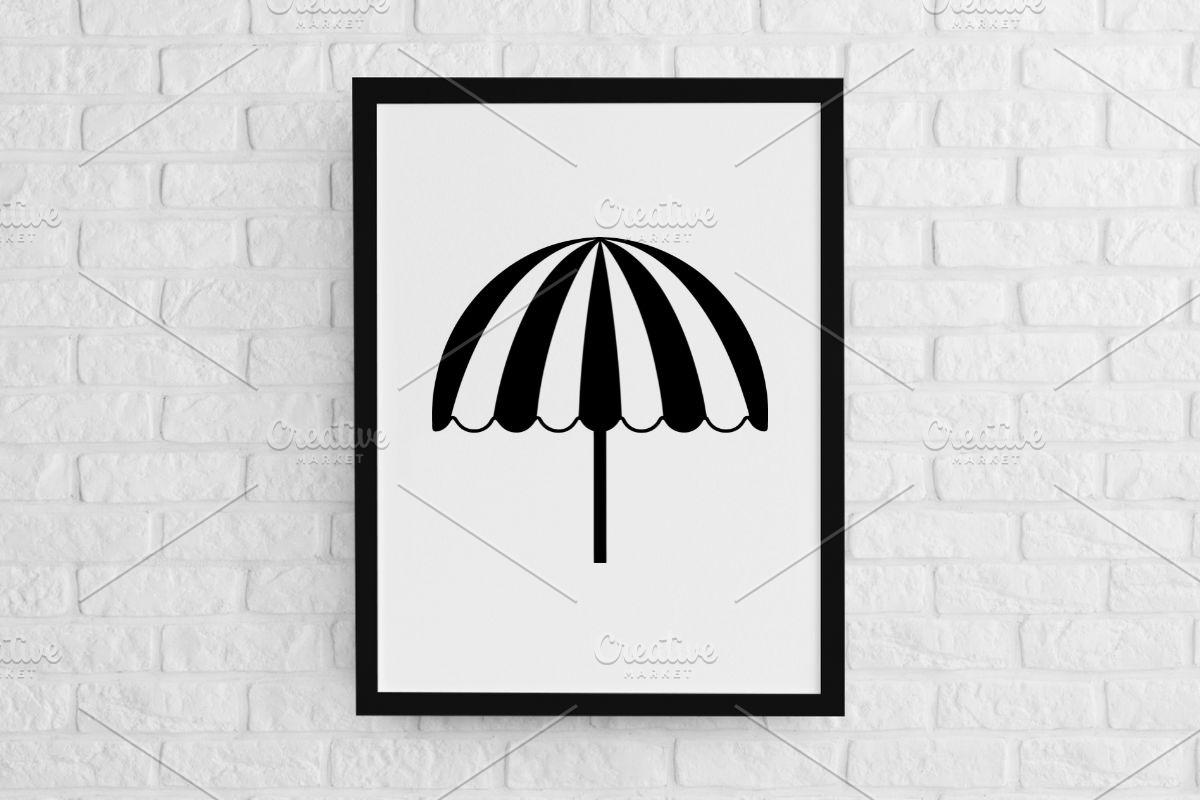Beach Umbrella Silhouette SVG, an Object Illustration by newminddesign (Photo 2 of 3)