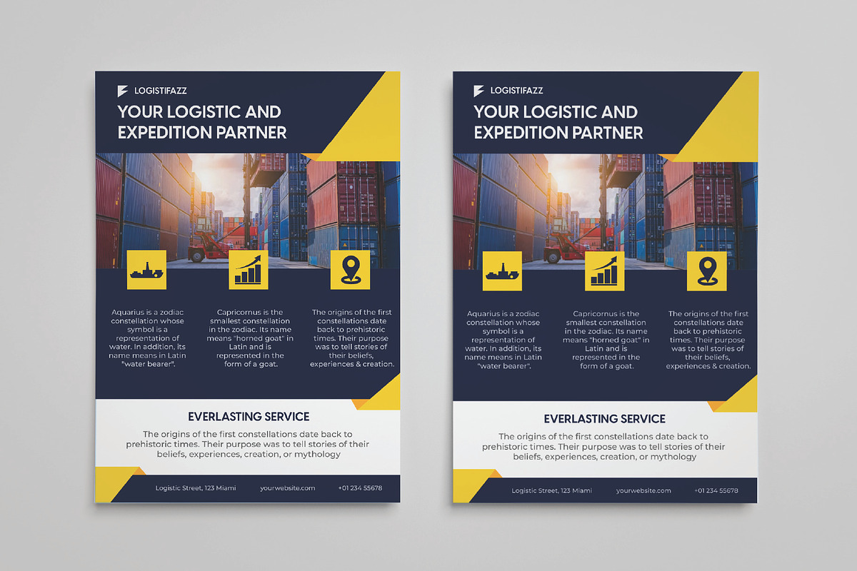 Sale Logistic flyer design template, a Flyer Template by Workhu (Photo 1 of 3)