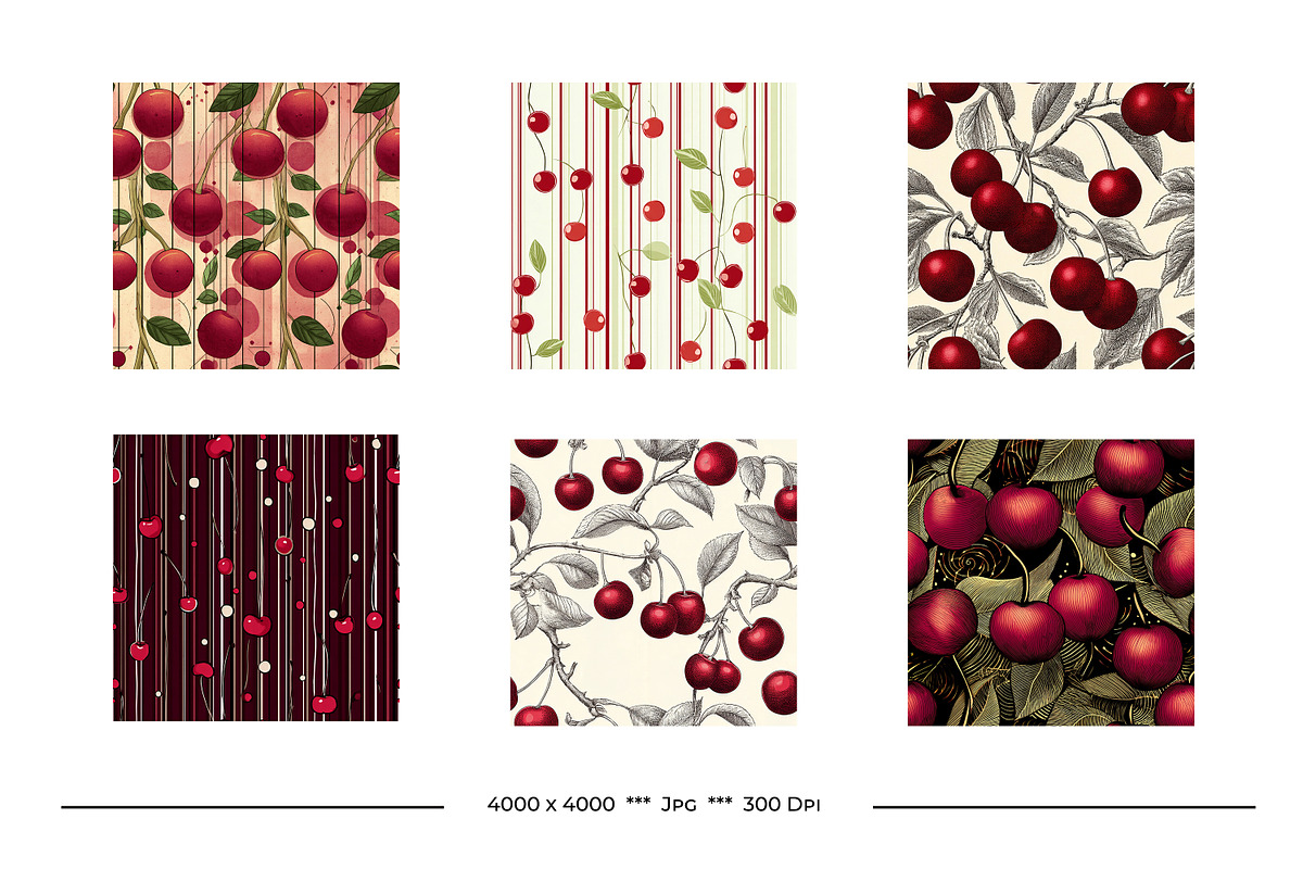 Cherry Retro Art Style Patterns, a Pattern Graphic by karenfoleyphoto (Photo 13 of 15)