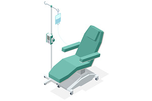 Isometric reclining medical chair, a Healthcare Illustration by Golden Sikorka