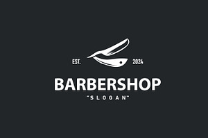 Barbershop Logo Barber Scissors, a Branding & Logo Template by Maylianaw28