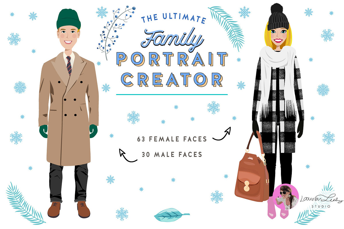 Portrait Creator Winter Family, a Person Illustration by Lauren Lesley Studio (Photo 10 of 17)