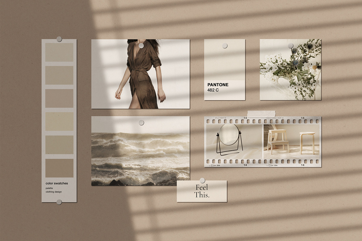 Realistic Mood Board Mockups PSD, a Packaging Mockup by Feel This (Photo 6 of 13)