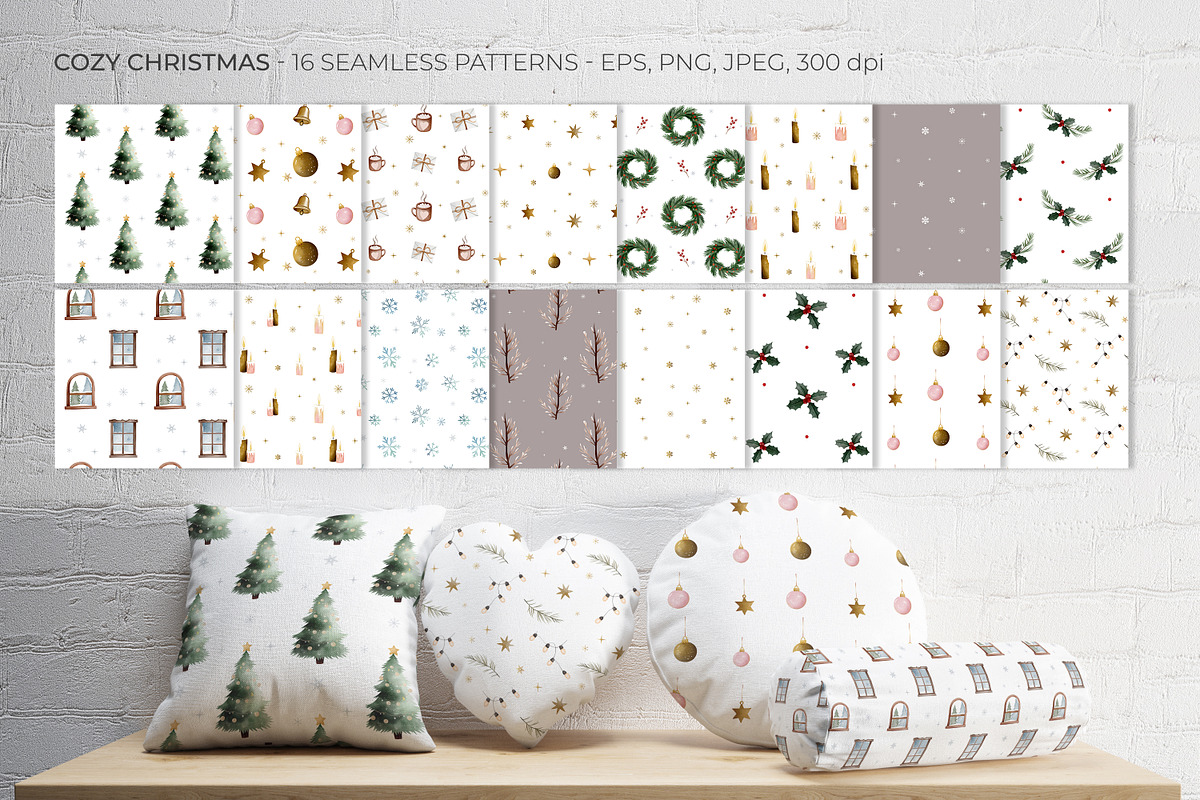 Cozy Christmas Watercolor Set, an Illustration by Hanna's ArtLab (Photo 5 of 9)