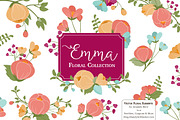 Bohemian Flowers Clipart & Vectors, an Illustration by Amanda Ilkov (Thumbnail 1 of 3)