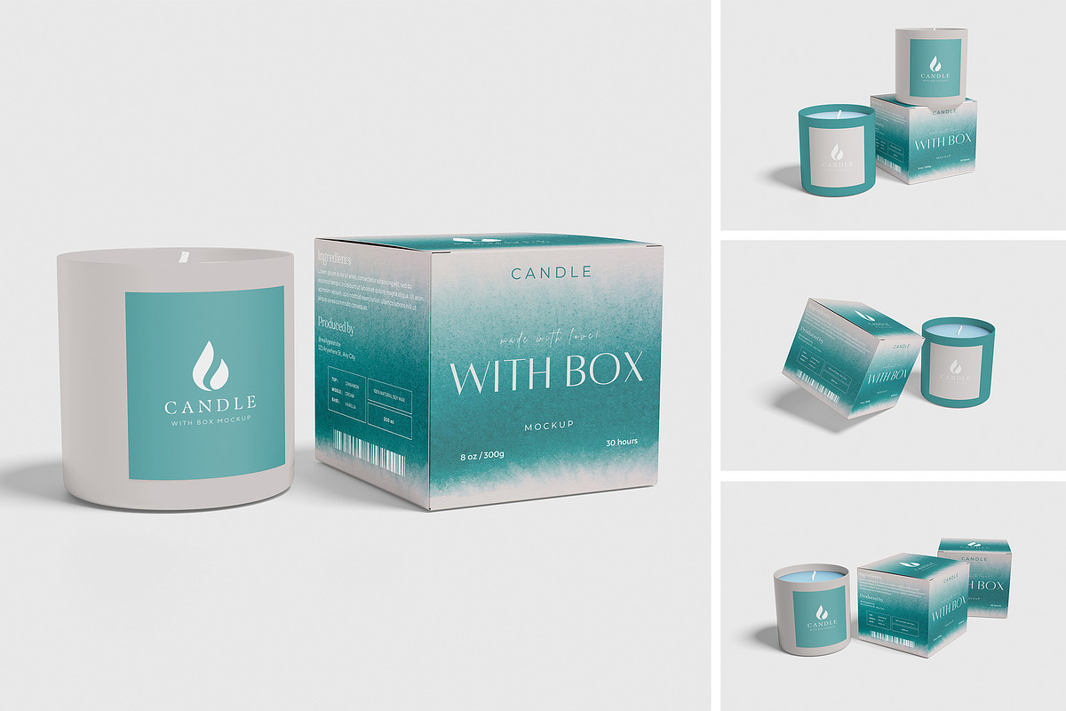 Candle Box Mockup, an Advertising Mockup by xavier_studio (Photo 1 of 5)