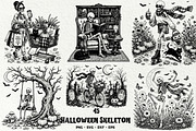 Skeleton Halloween SVG Graphics, a Seasonal Illustration by DENIDigitalArtSudio (Thumbnail 1 of 6)