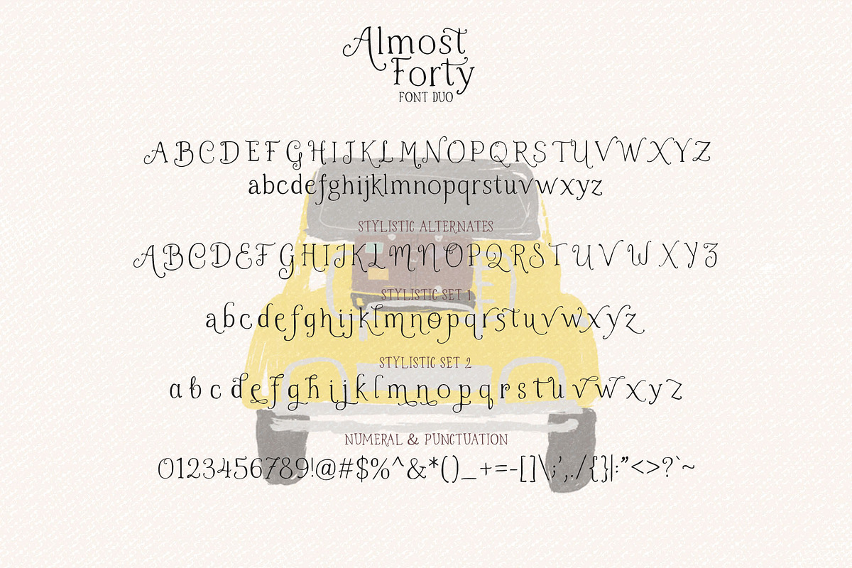 Almost Forty – Dual Font Set, a Handwritten Font by deadlock studio (Photo 4 of 11)