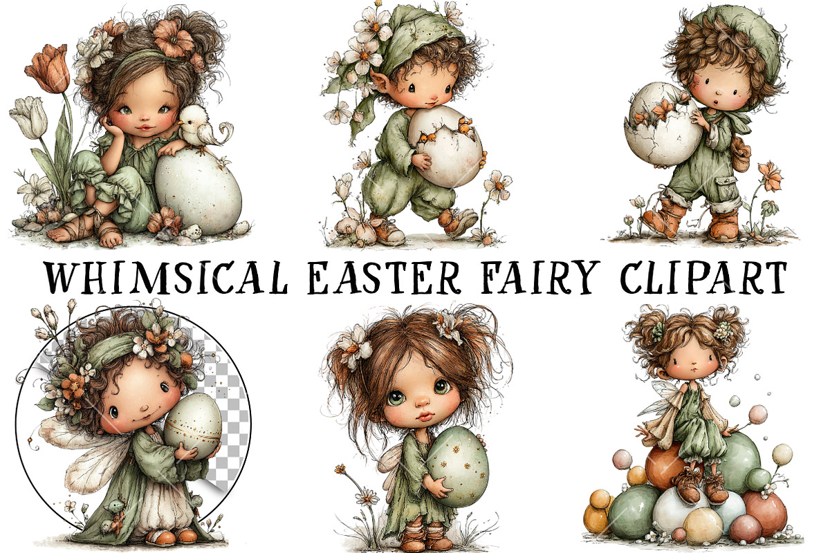 Whimsical Easter Fairy Clipart, an Illustration by OK Design (Photo 2 of 6)