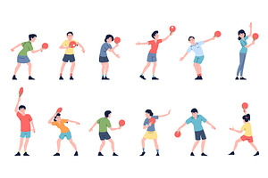 Ping pong players. Table tennis, a Sport Illustration by LadadikArt