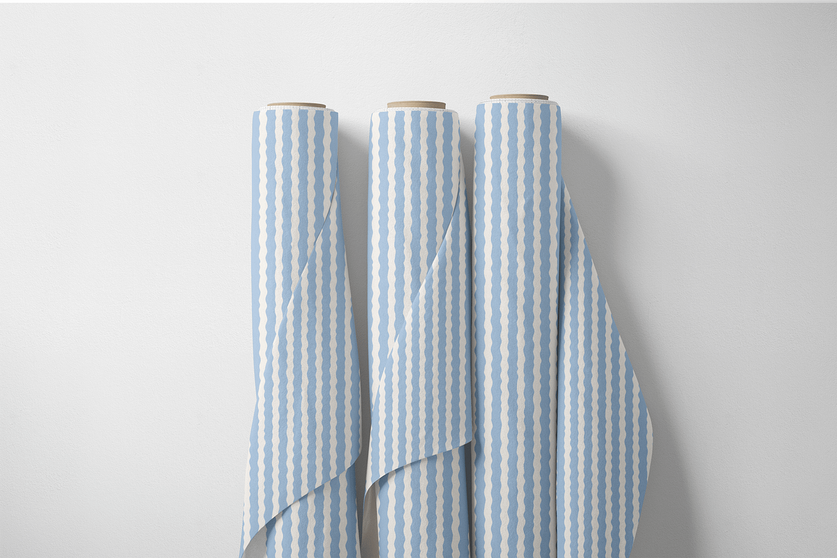 Light Blue Scalloped Stripe Seamless, a Pattern Graphic by Pati Charm Studio (Photo 6 of 7)