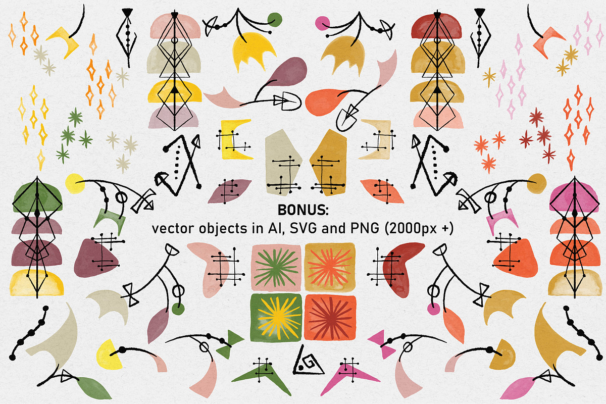 Mid Century Vector Patterns, a Pattern Graphic by angelainthefields (Photo 7 of 10)